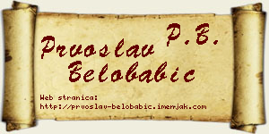 Prvoslav Belobabić vizit kartica